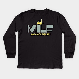 MILF Man I Love Forklifts Kids Long Sleeve T-Shirt